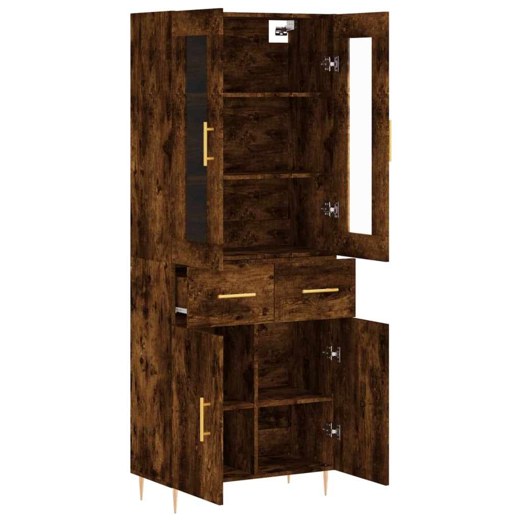 Highboard Smoked Oak 69,5x34x180 cm Engineered Wood