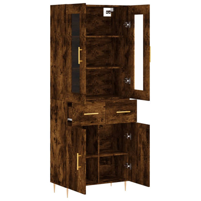 Highboard Smoked Oak 69,5x34x180 cm Engineered Wood