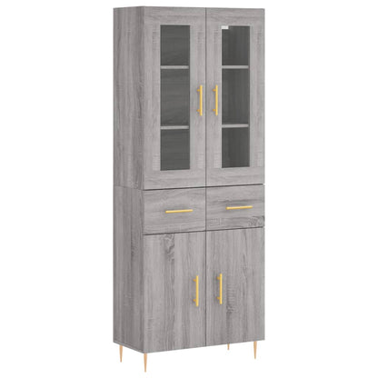 Highboard Grey Sonoma 69,5x34x180 cm Engineered Wood