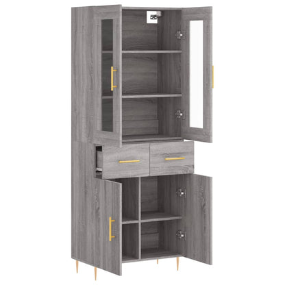 Highboard Grey Sonoma 69,5x34x180 cm Engineered Wood