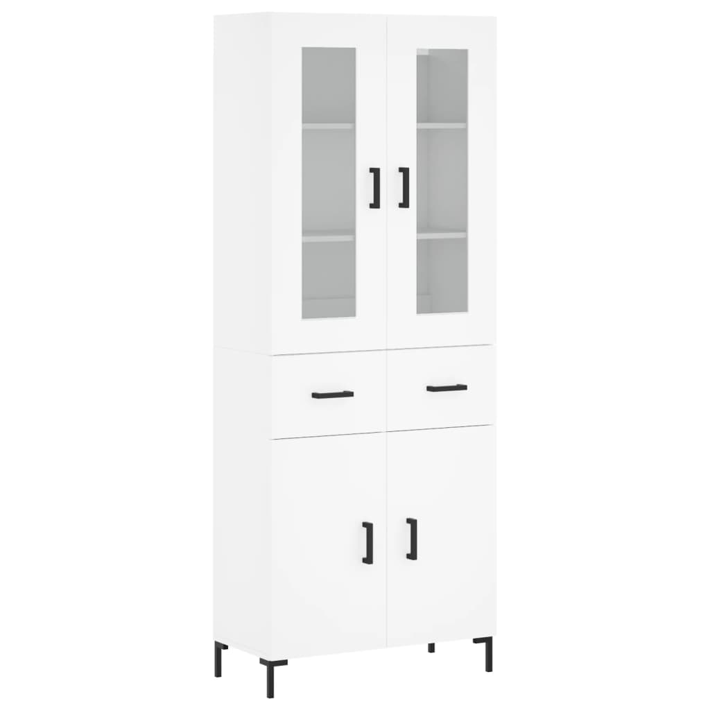 Highboard White 69,5x34x180 cm Engineered Wood