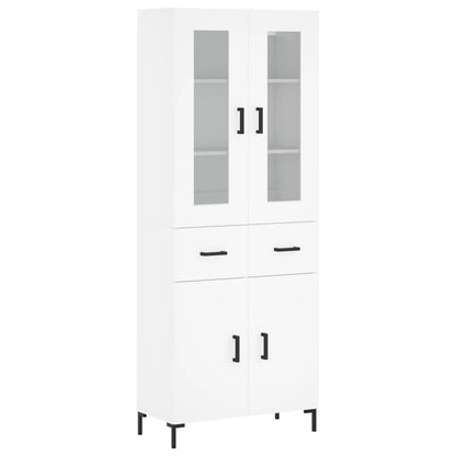 Highboard White 69,5x34x180 cm Engineered Wood