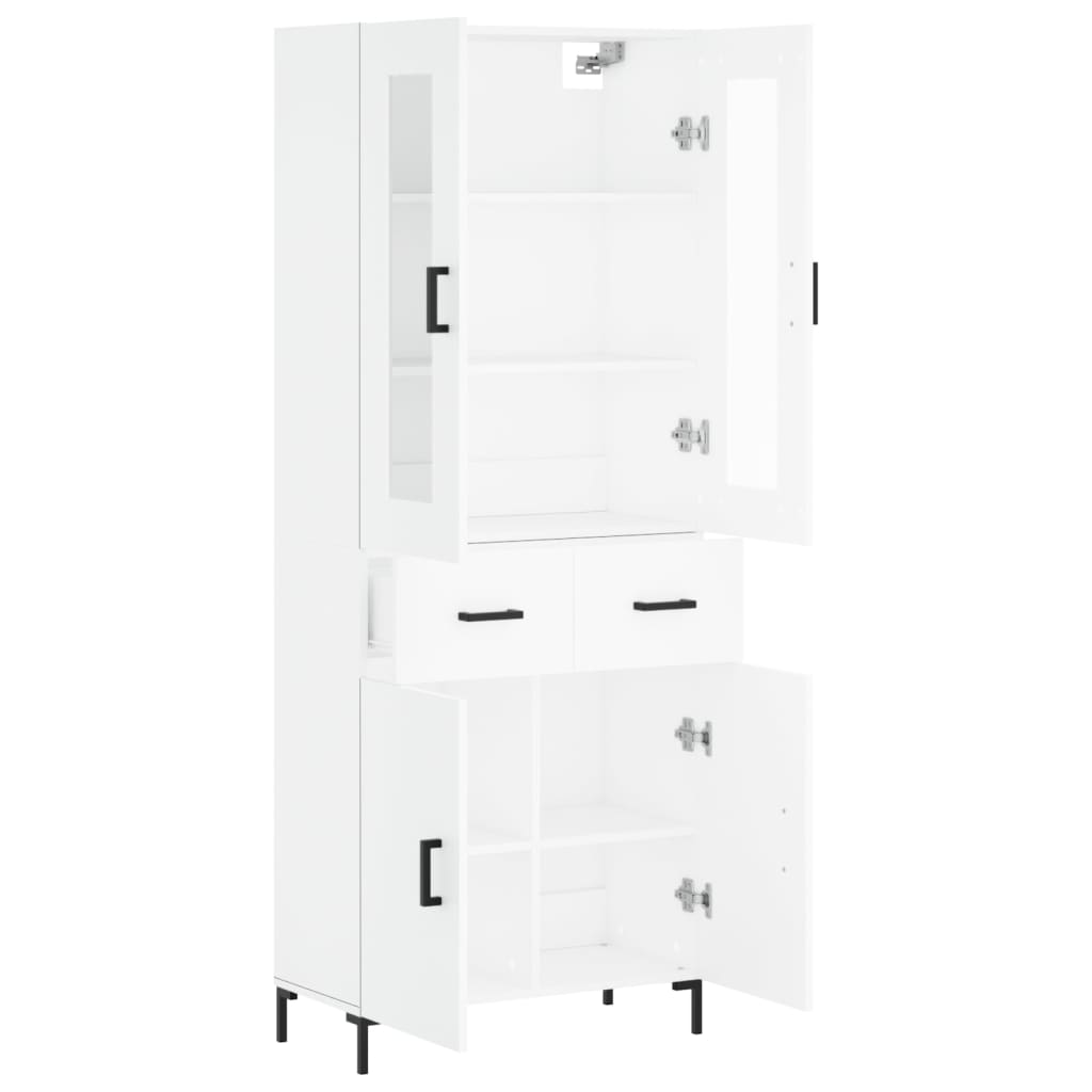 Highboard White 69.5x34x180 cm Engineered Wood