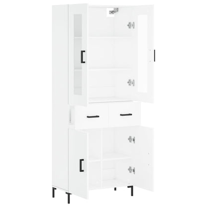 Highboard White 69.5x34x180 cm Engineered Wood