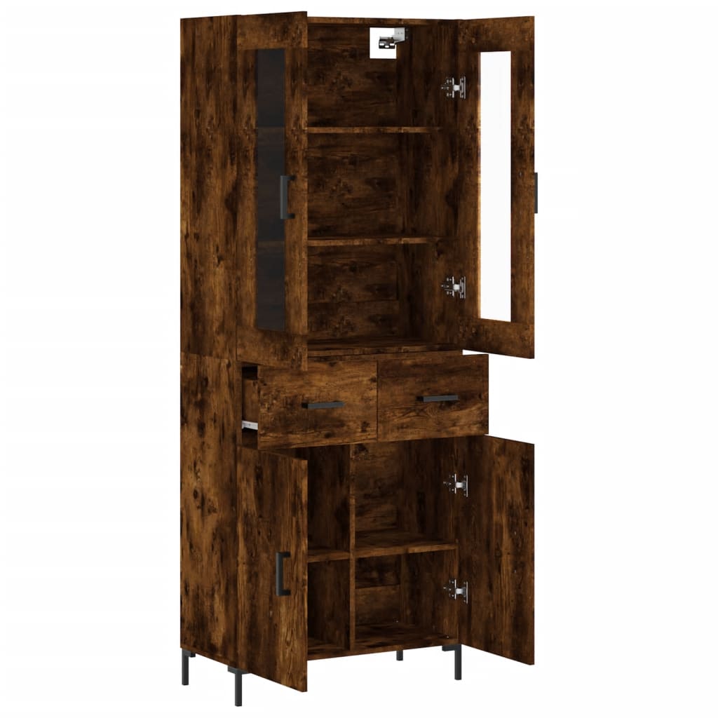 Highboard Smoked Oak 69.5x34x180 cm Engineered Wood