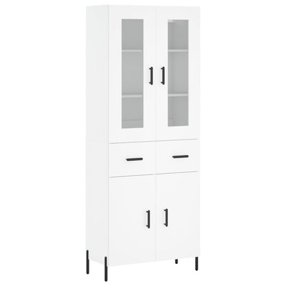 Highboard White 69.5x34x180 cm Engineered Wood