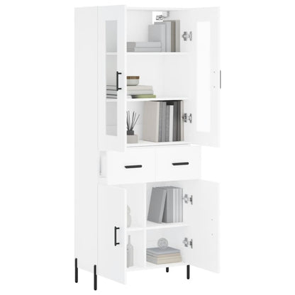 Highboard White 69.5x34x180 cm Engineered Wood