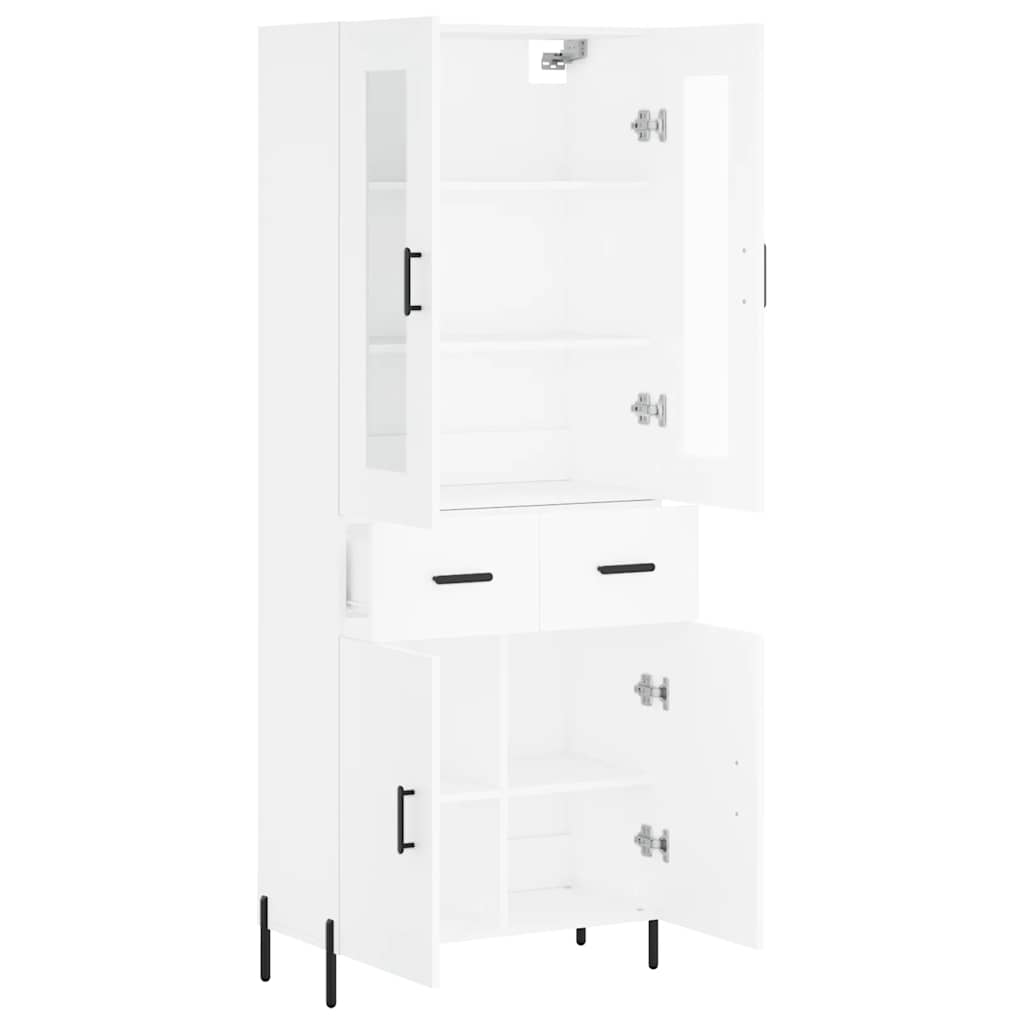 Highboard White 69.5x34x180 cm Engineered Wood
