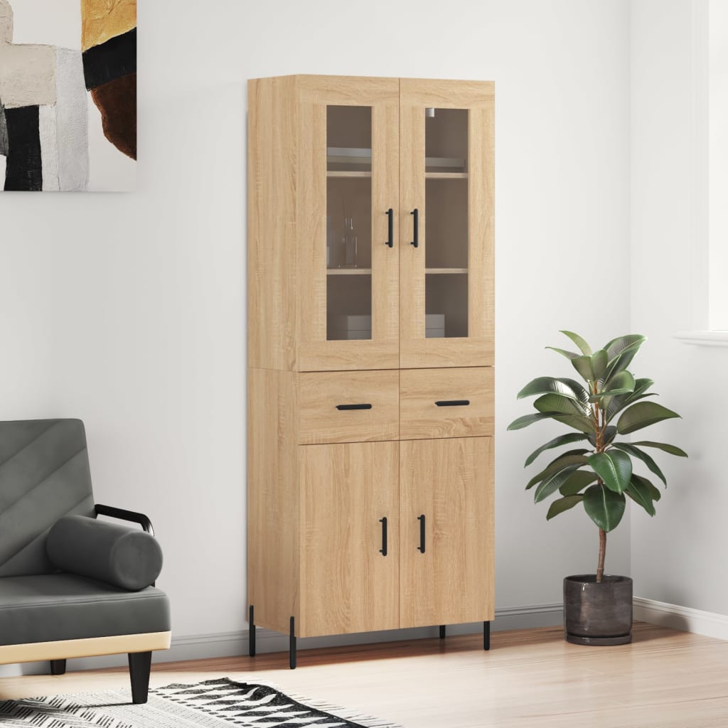 Highboard Sonoma Oak 69.5x34x180 cm Engineered Wood
