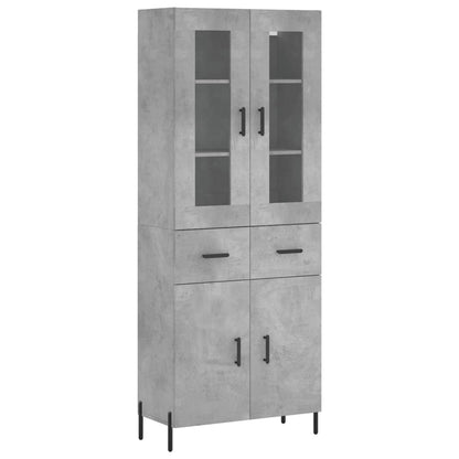 Highboard Concrete Grey 69,5x34x180 cm Engineered Wood