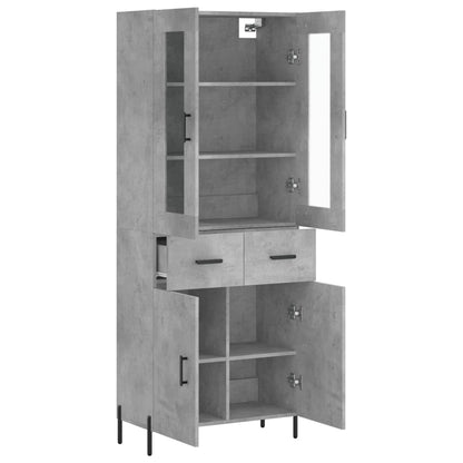 Highboard Concrete Grey 69,5x34x180 cm Engineered Wood