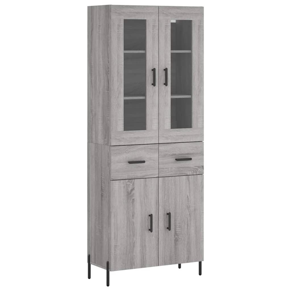 Highboard Grey Sonoma 69,5x34x180 cm Engineered Wood