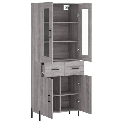 Highboard Grey Sonoma 69,5x34x180 cm Engineered Wood