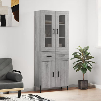 Highboard Grey Sonoma 69,5x34x180 cm Engineered Wood