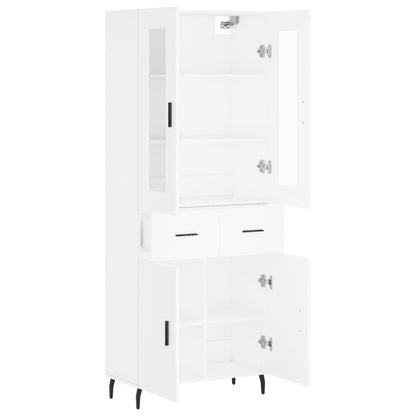 Highboard White 69,5x34x180 cm Engineered Wood
