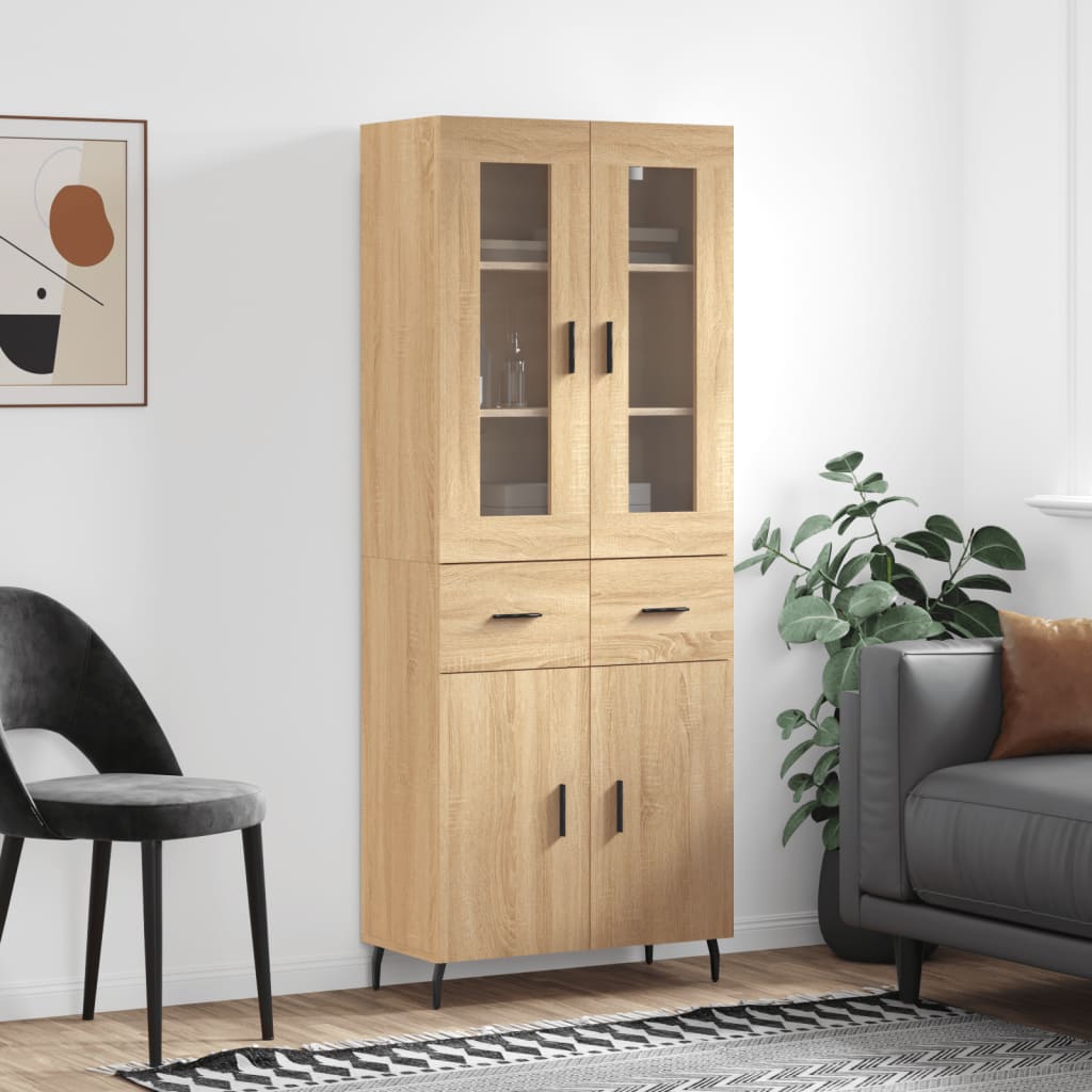 Highboard Sonoma Oak 69,5x34x180 cm Engineered Wood