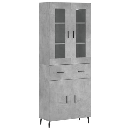 Highboard Concrete Grey 69,5x34x180 cm Engineered Wood
