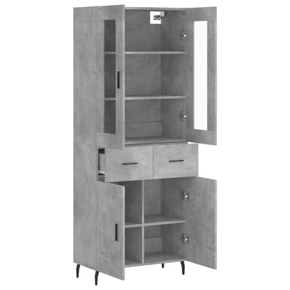 Highboard Concrete Grey 69,5x34x180 cm Engineered Wood