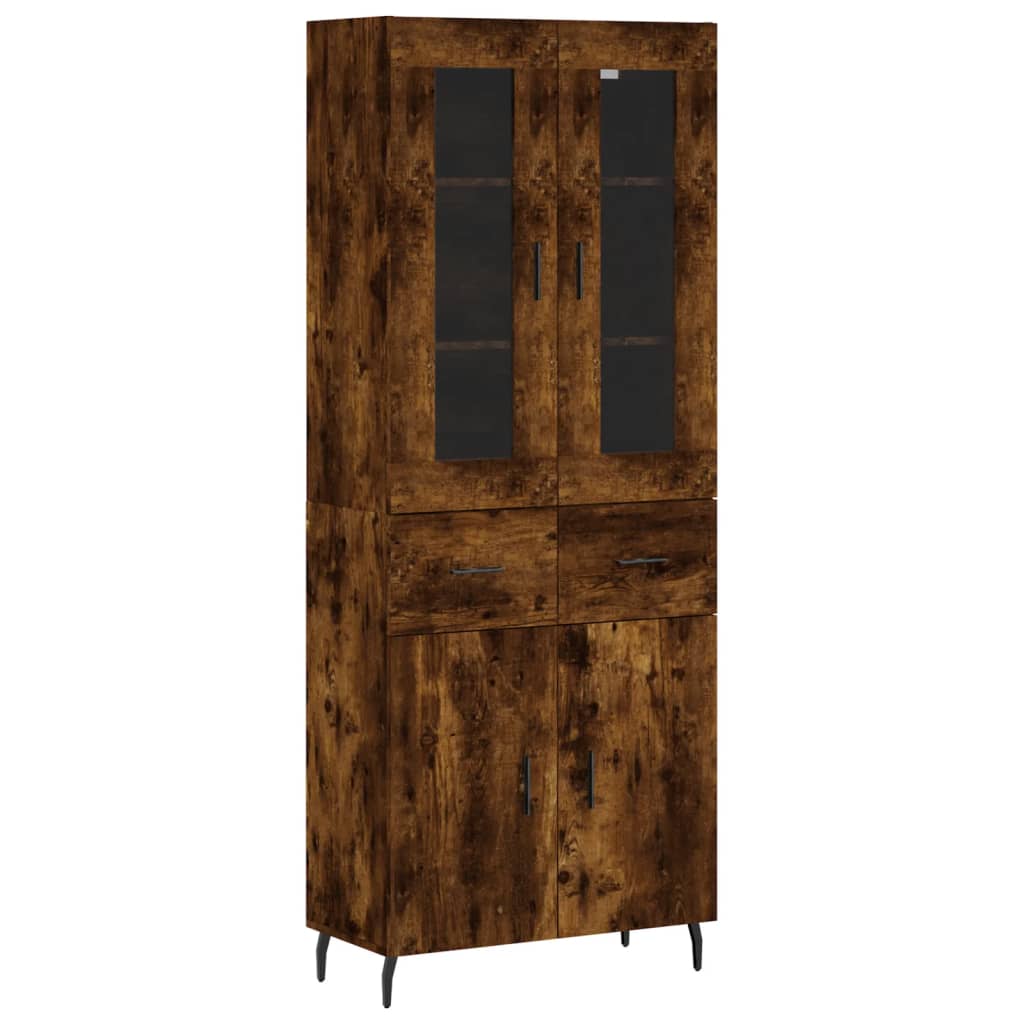 Highboard Smoked Oak 69,5x34x180 cm Engineered Wood