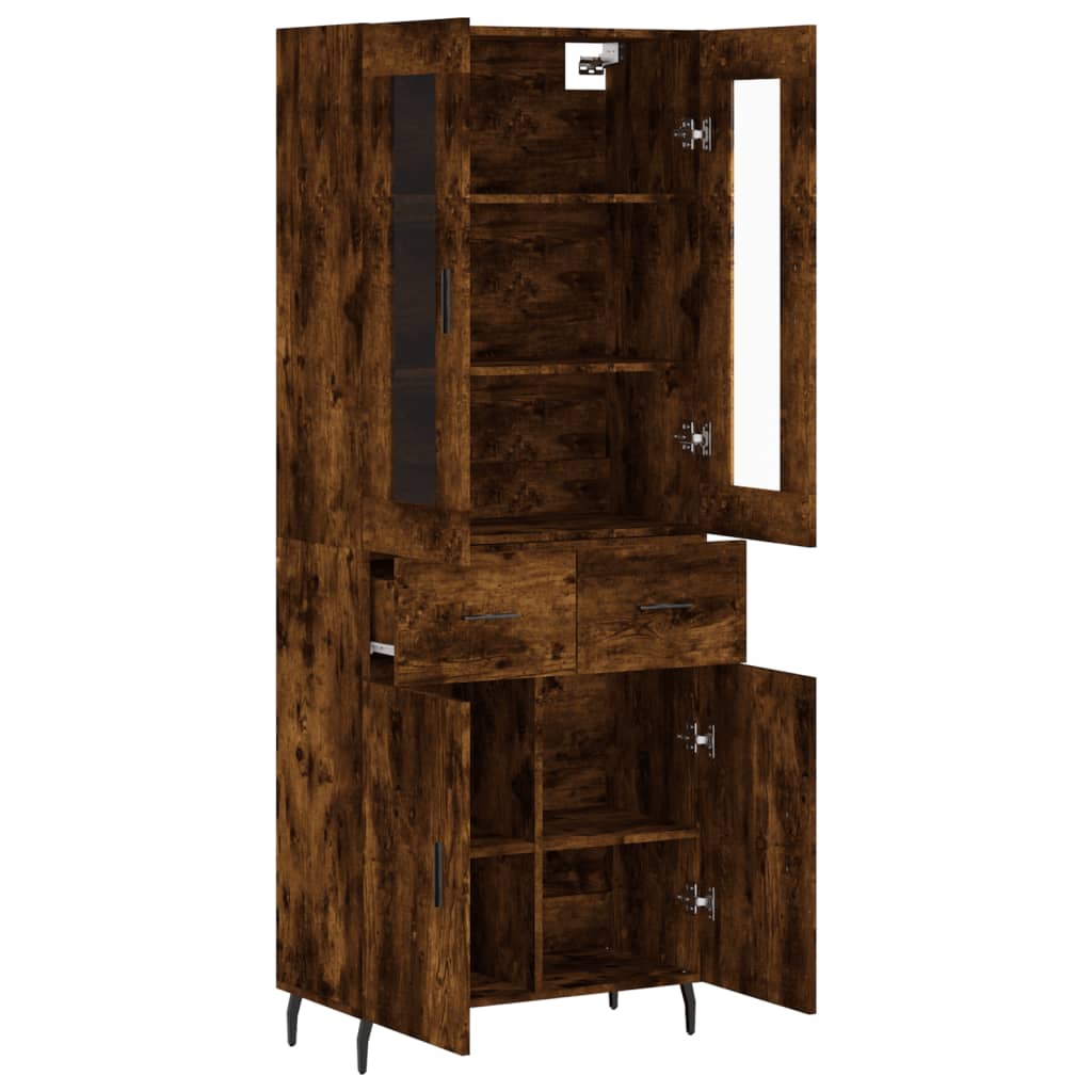 Highboard Smoked Oak 69,5x34x180 cm Engineered Wood