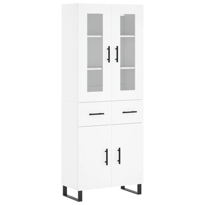 Highboard White 69.5x34x180 cm Engineered Wood