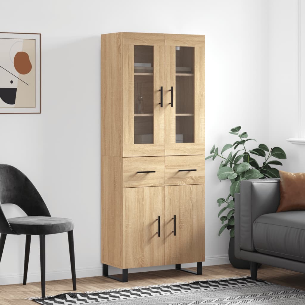 Highboard Sonoma Oak 69,5x34x180 cm Engineered Wood