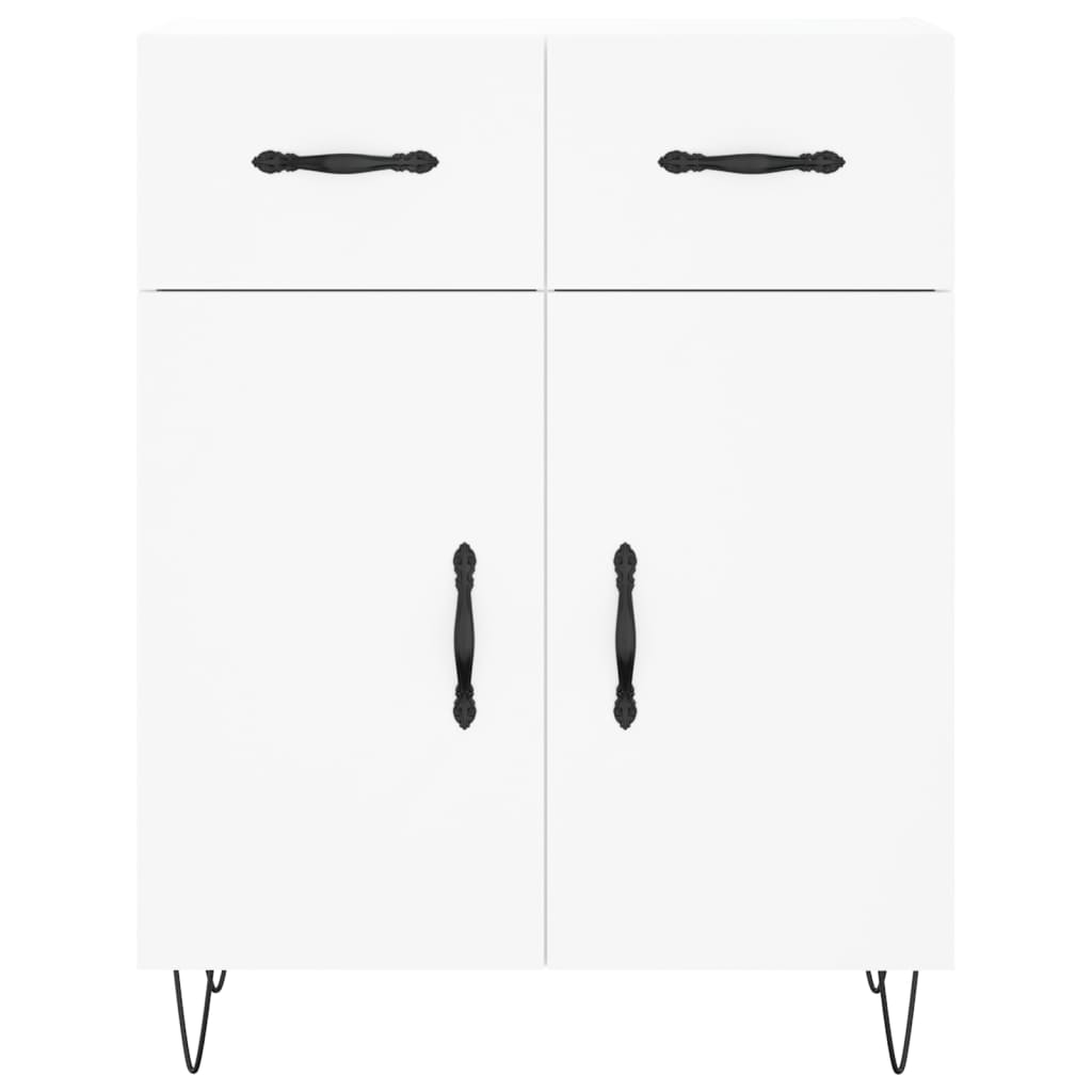 Highboard White 69.5x34x180 cm Engineered Wood