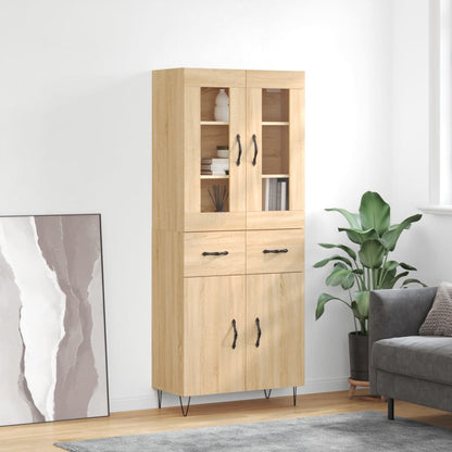 Highboard Sonoma Oak 69.5x34x180 cm Engineered Wood