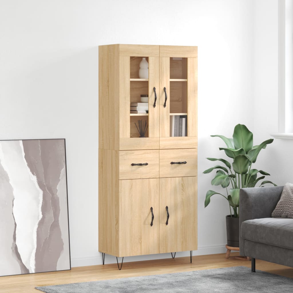 Highboard Sonoma Oak 69,5x34x180 cm Engineered Wood