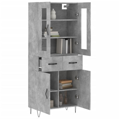 Highboard Concrete Grey 69,5x34x180 cm Engineered Wood