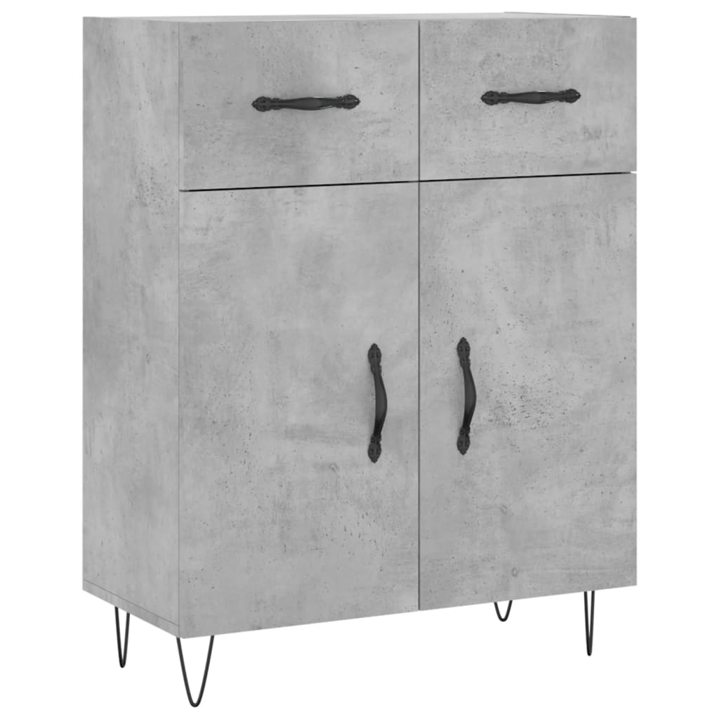 Highboard Concrete Grey 69,5x34x180 cm Engineered Wood
