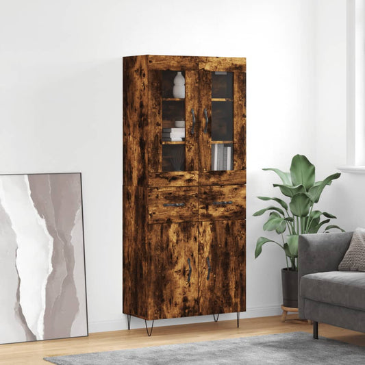 Highboard Smoked Oak 69.5x34x180 cm Engineered Wood