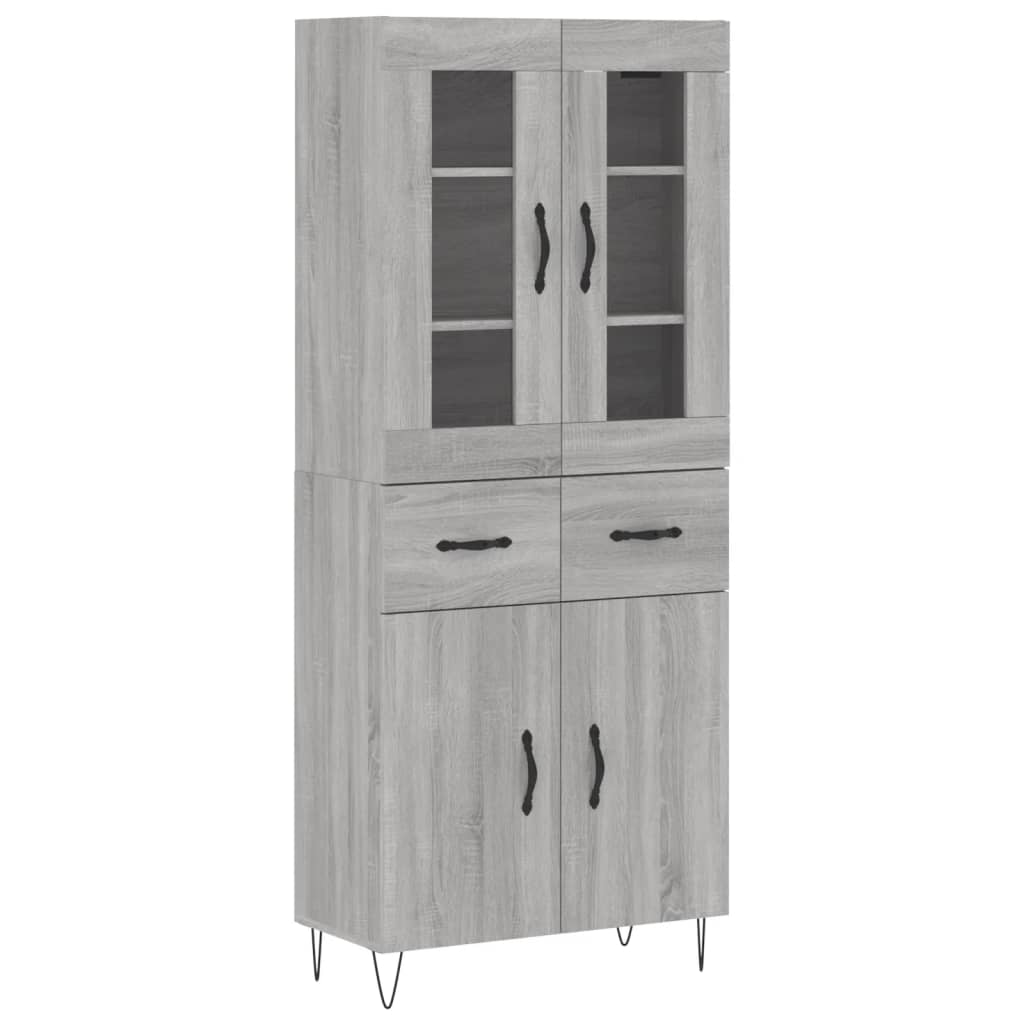 Highboard Grey Sonoma 69,5x34x180 cm Engineered Wood