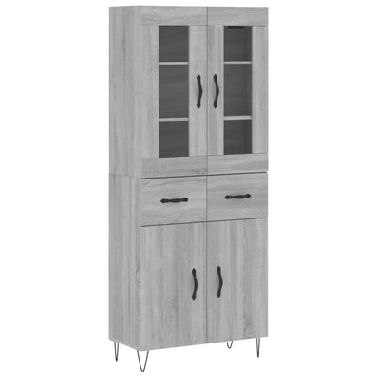 Highboard Grey Sonoma 69,5x34x180 cm Engineered Wood