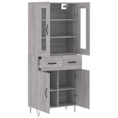 Highboard Grey Sonoma 69,5x34x180 cm Engineered Wood