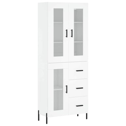 Highboard White 69,5x34x180 cm Engineered Wood