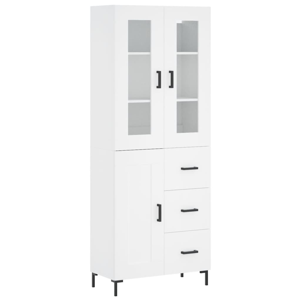 Highboard White 69,5x34x180 cm Engineered Wood