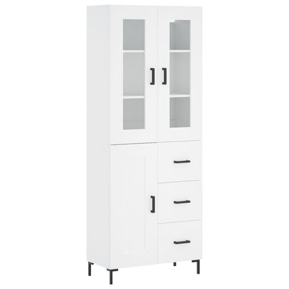 Highboard White 69,5x34x180 cm Engineered Wood
