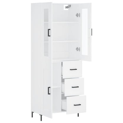 Highboard White 69,5x34x180 cm Engineered Wood