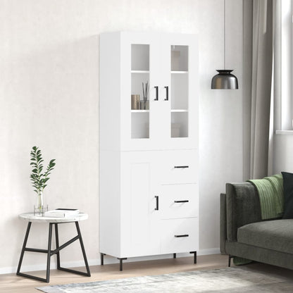 Highboard White 69.5x34x180 cm Engineered Wood