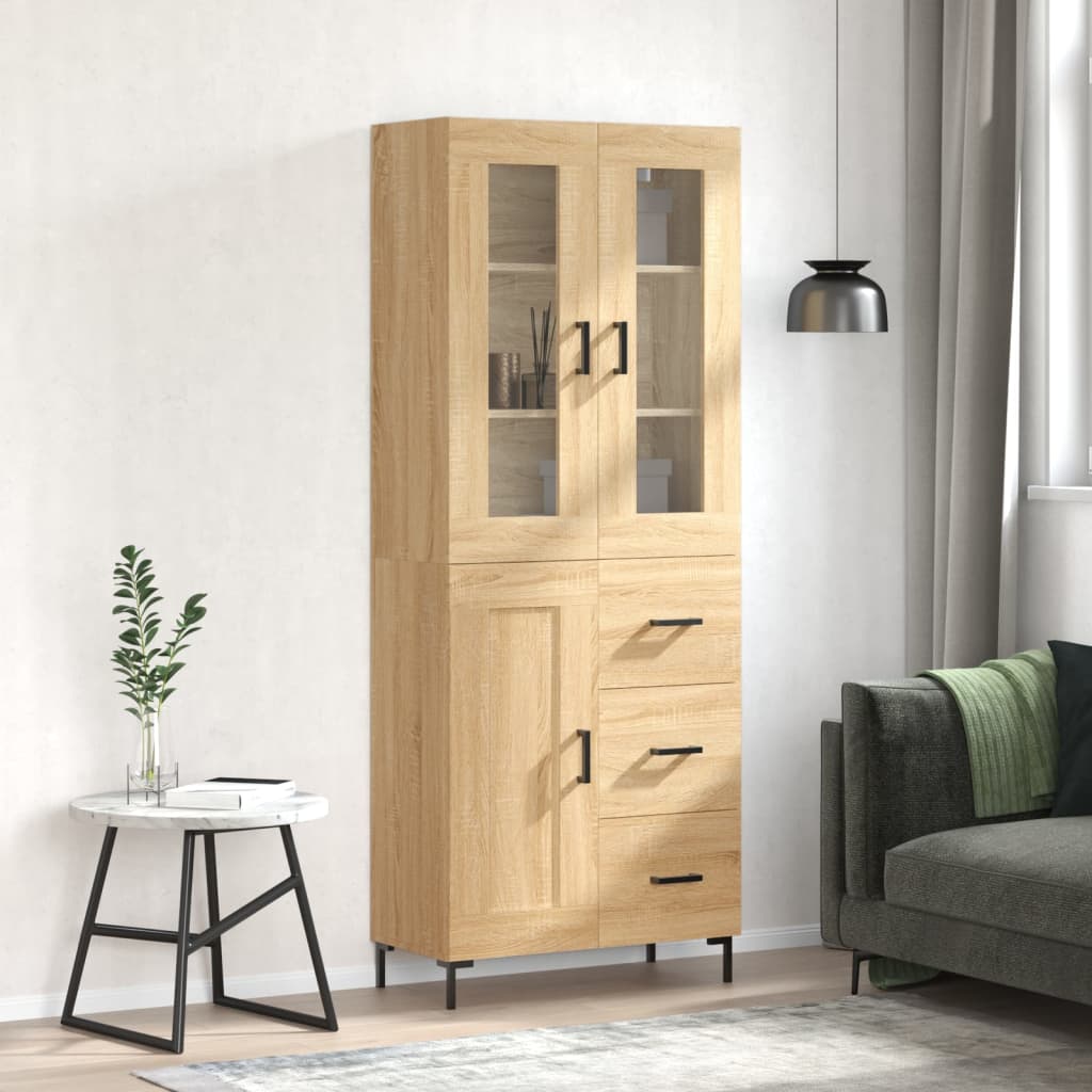 Highboard Sonoma Oak 69.5x34x180 cm Engineered Wood