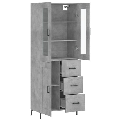 Highboard Concrete Grey 69,5x34x180 cm Engineered Wood