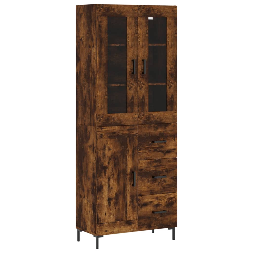 Highboard Smoked Oak 69,5x34x180 cm Engineered Wood