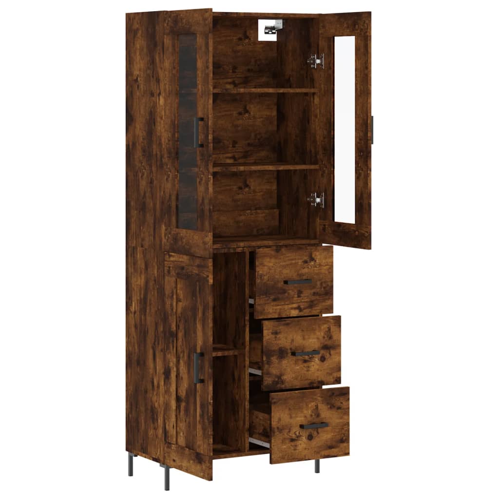 Highboard Smoked Oak 69.5x34x180 cm Engineered Wood