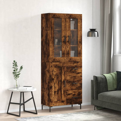 Highboard Smoked Oak 69,5x34x180 cm Engineered Wood