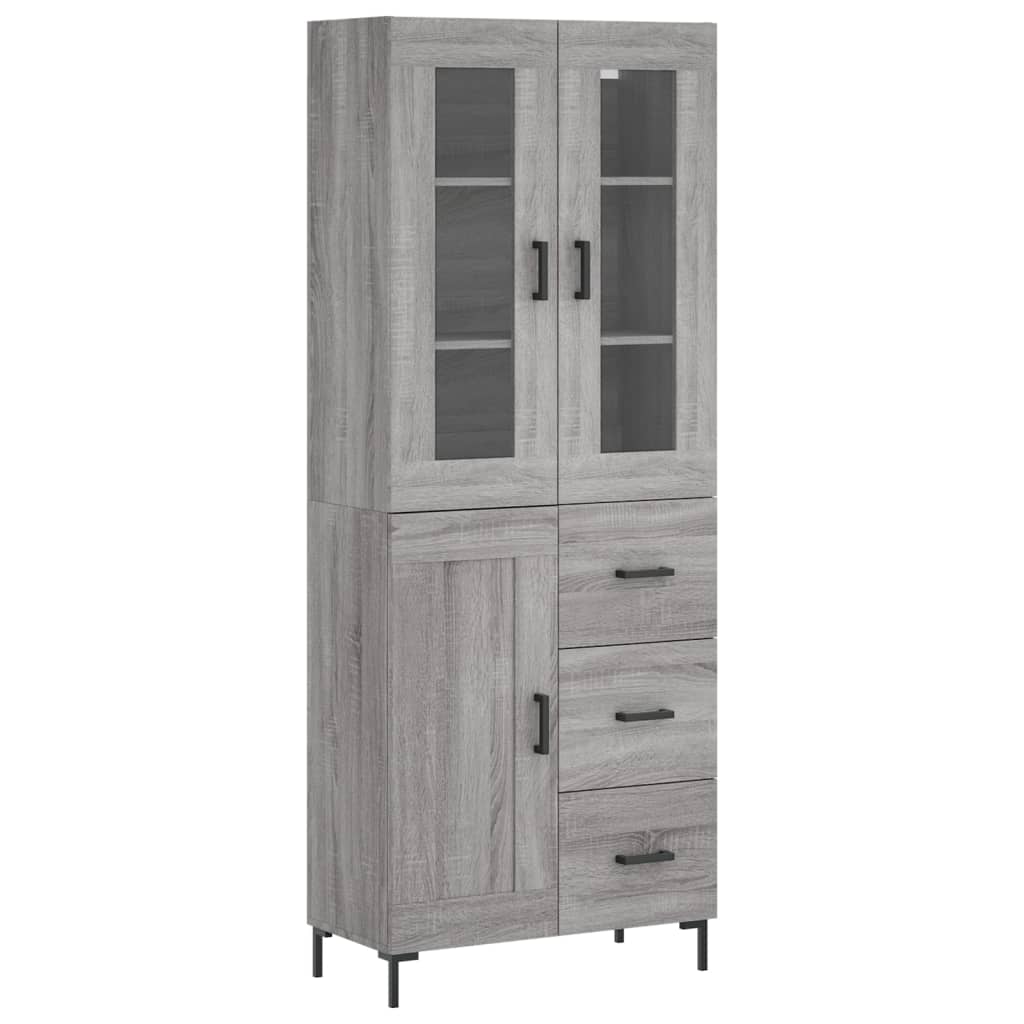 Highboard Grey Sonoma 69,5x34x180 cm Engineered Wood