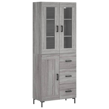 Highboard Grey Sonoma 69,5x34x180 cm Engineered Wood