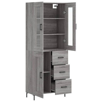 Highboard Grey Sonoma 69,5x34x180 cm Engineered Wood