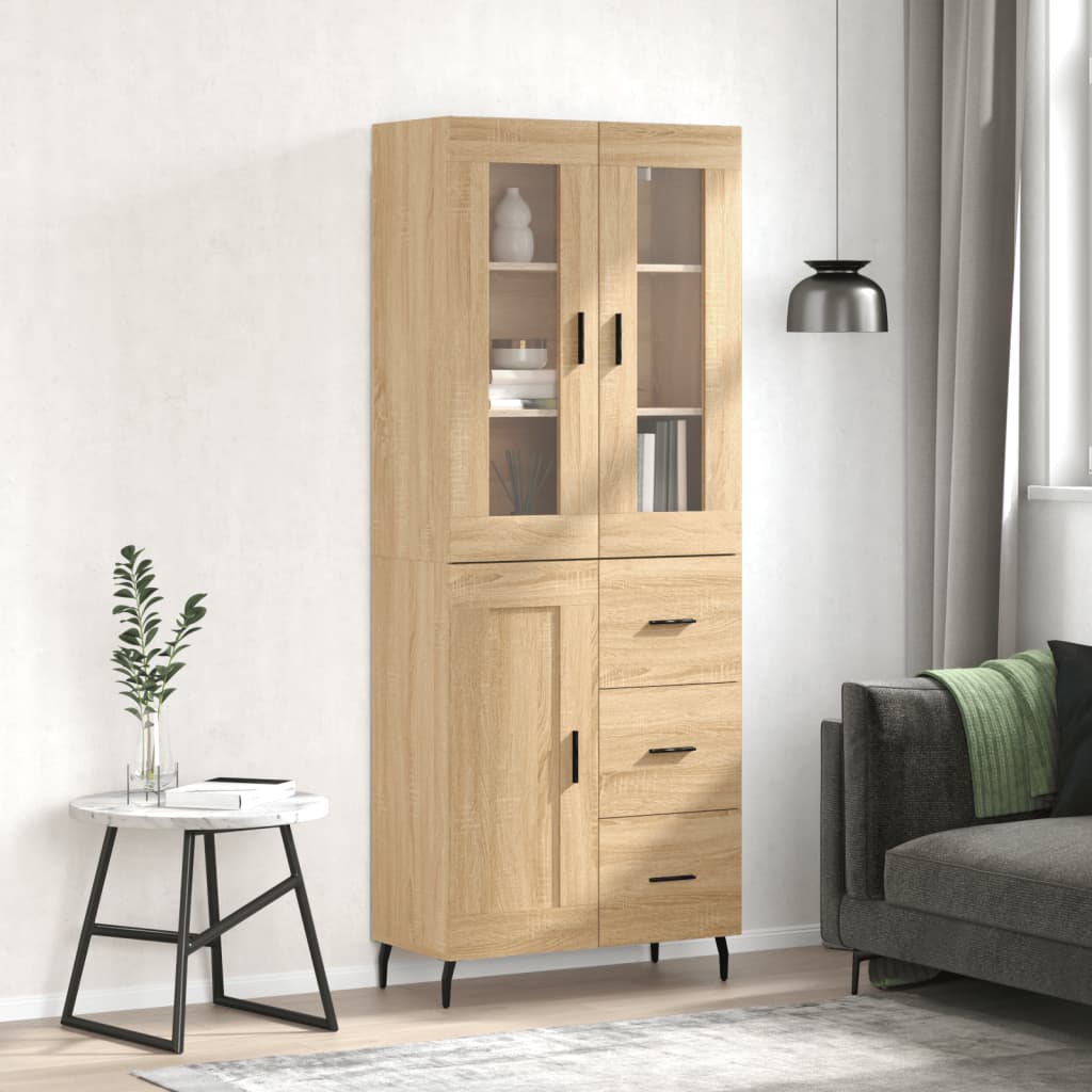 Highboard Sonoma Oak 69,5x34x180 cm Engineered Wood