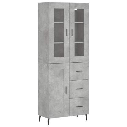 Highboard Concrete Grey 69,5x34x180 cm Engineered Wood